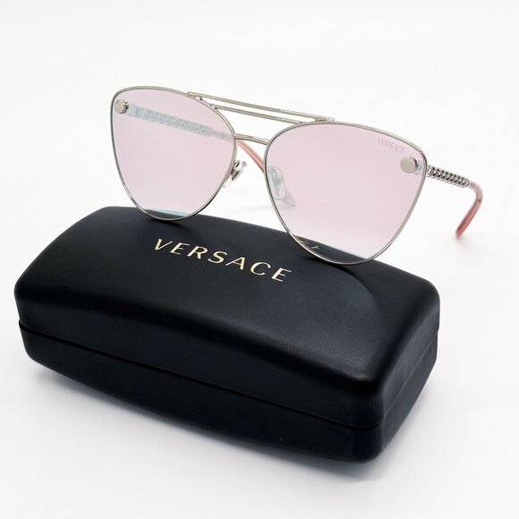 NEW VE2267 1000/7V VERSACE SUNGLASSES SILVER PINK VE2267 10007V main image 9